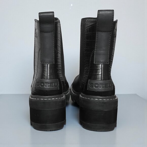 Sorel Joan Now Chelsea Boots in Black Tawny Buff Croc (Size 7) - Picture 5 of 16